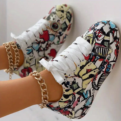 Ella | Women’s Orthopedic Colorful Graffiti High-Top Sneakers