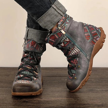 Ellie | Women’s Orthopedic Bohemian Patchwork Ankle Boots