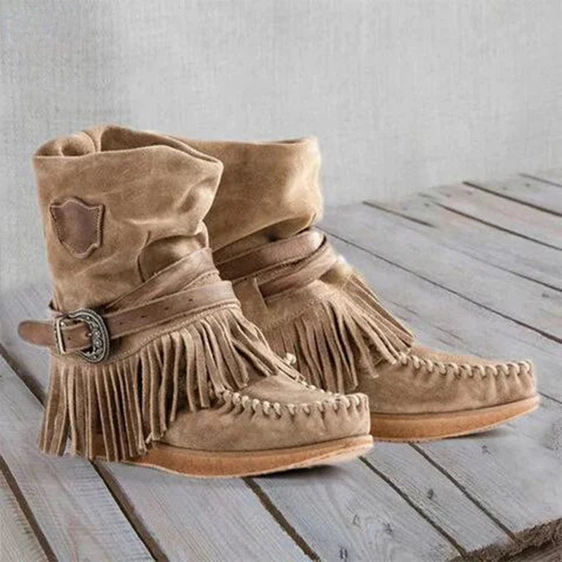 Harmony | Fringe Suede Ankle Boots