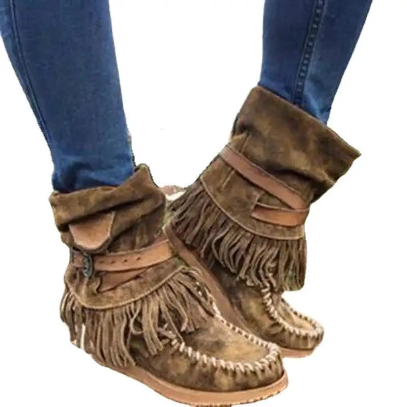 Harmony | Fringe Suede Ankle Boots