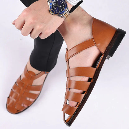 Alec | Men’s Orthopedic Leather Fisherman Sandals with Buckle Strap