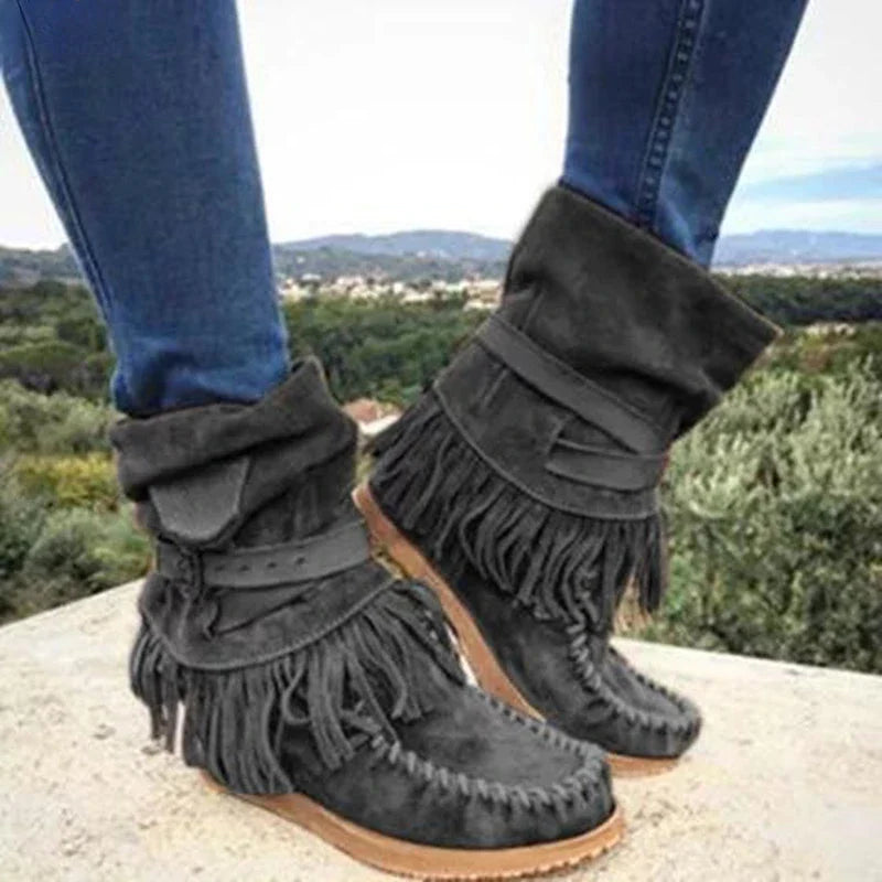 Harmony | Fringe Suede Ankle Boots