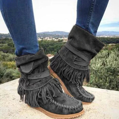 Harmony | Fringe Suede Ankle Boots