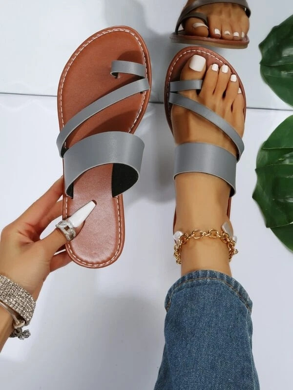 Aurora | Casual Cross-Strap Flat Sandals with Orthopedic Comfort Sole