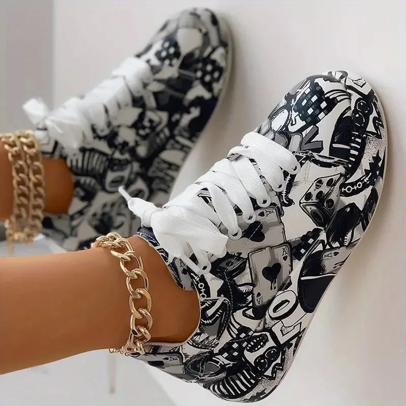 Ella | Women’s Orthopedic Colorful Graffiti High-Top Sneakers