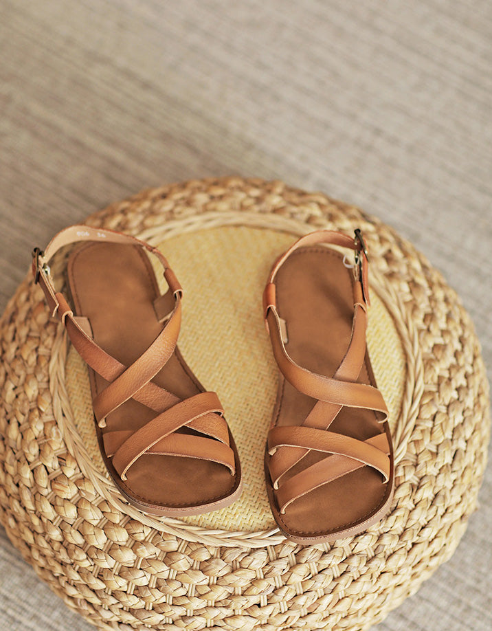 Lacey | Women’s Orthopedic Casual Leather Cross-Strap Sandals
