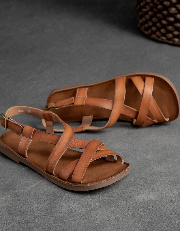 Lacey | Women’s Orthopedic Casual Leather Cross-Strap Sandals