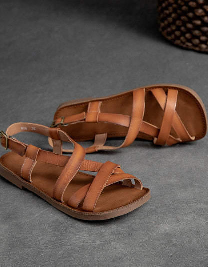 Lacey | Women’s Orthopedic Casual Leather Cross-Strap Sandals