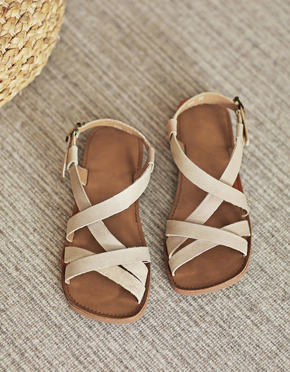 Lacey | Women’s Orthopedic Casual Leather Cross-Strap Sandals