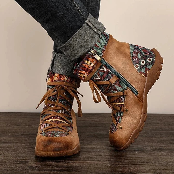 Ellie | Women’s Orthopedic Bohemian Patchwork Ankle Boots