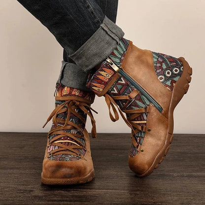 Ellie | Women’s Orthopedic Bohemian Patchwork Ankle Boots