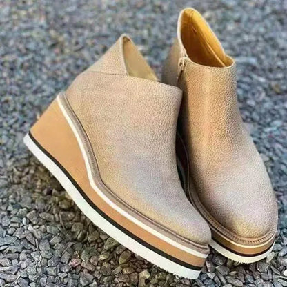 Faelynn | Women’s Orthopedic Wedge Leather Ankle Shoes