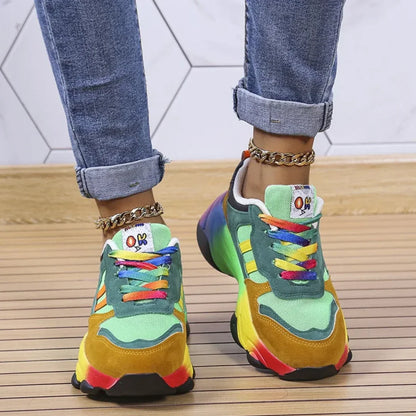 Jayla | Unisex Vibrant Rainbow Orthopedic Sneakers with Cushion Support