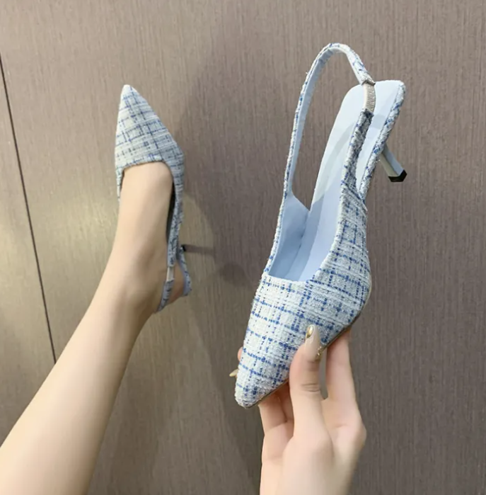 Tinsley | Women’s Orthopedic Woven Pointed Toe Slingback Heels