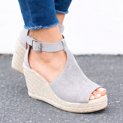 Orthopedic Balance Straw Wedge Sandals - Unique Elegance And Comfort