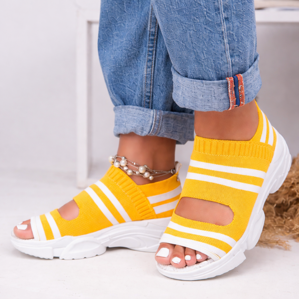 Orthopedic Balance Woven Fluff Sandals - Comfort And Unique Style