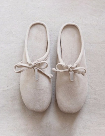 Farah | Women’s Minimalist Orthopedic Soft Cotton Bow Slip-On Flats