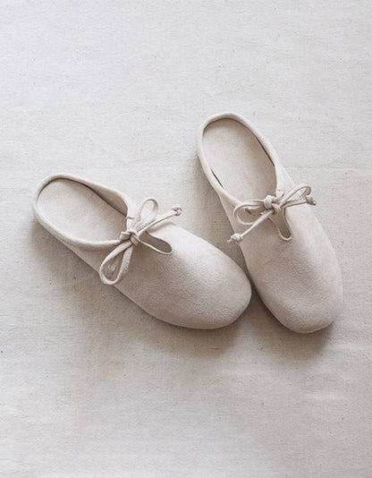 Farah | Women’s Minimalist Orthopedic Soft Cotton Bow Slip-On Flats