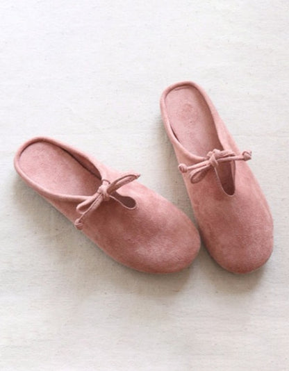 Farah | Women’s Minimalist Orthopedic Soft Cotton Bow Slip-On Flats