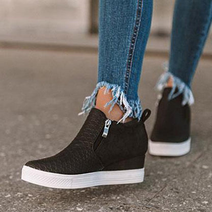 Iris | Women’s Orthopedic Slip-On Wedge Sneakers with Textured Upper
