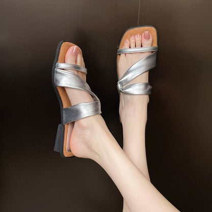 Orthopedic Balance | Cross Strap Cork Footbed Slide Sandals