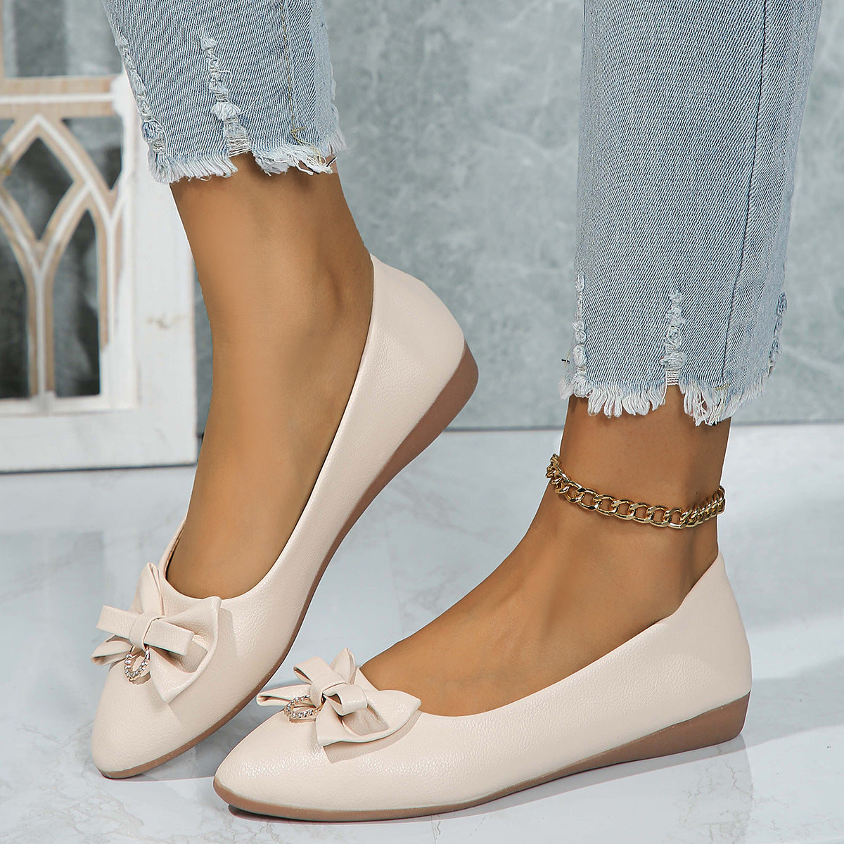 Orthopedic Balance Elegant Bow Flats – Classic Comfort Slip-On Shoes