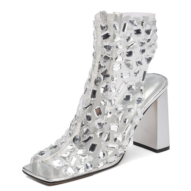Orthopedic Balance Plus Size Rhinestone High Heel Boots