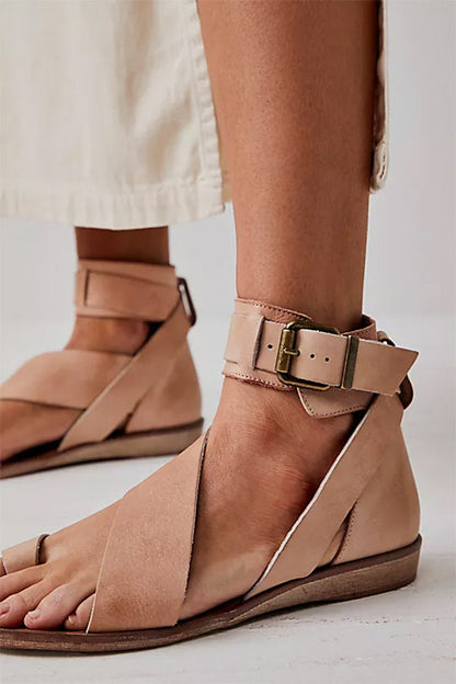 Audrey | Minimalist Cross-Strap Flat Sandals with Orthopedic Comfort Sole