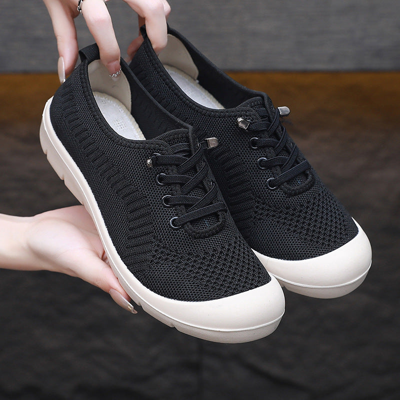 Orthopedic Balance Women’s Knit Lace-Up Sneakers – Lightweight Breathable Comfort Shoes