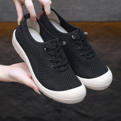Orthopedic Balance Women’s Knit Lace-Up Sneakers – Lightweight Breathable Comfort Shoes