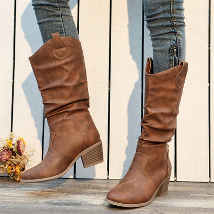 Orthopedic Balance Women's Boots - Round Toe High Heel Comfort