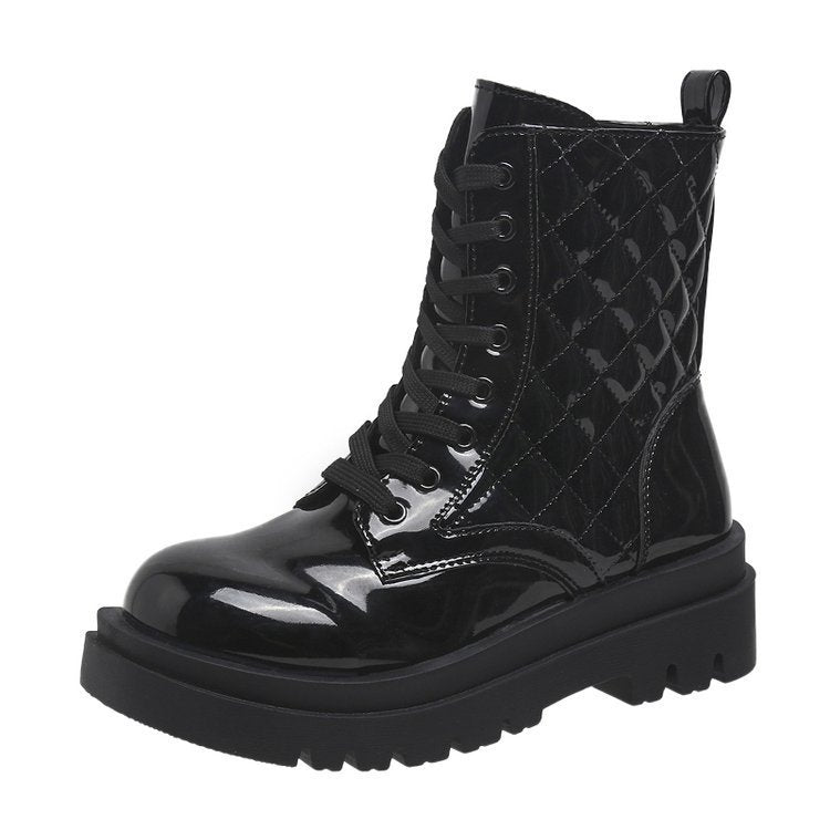 Orthopedic Balance Quilted Platform Boots - Thick Heel
