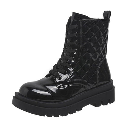 Orthopedic Balance Quilted Platform Boots - Thick Heel