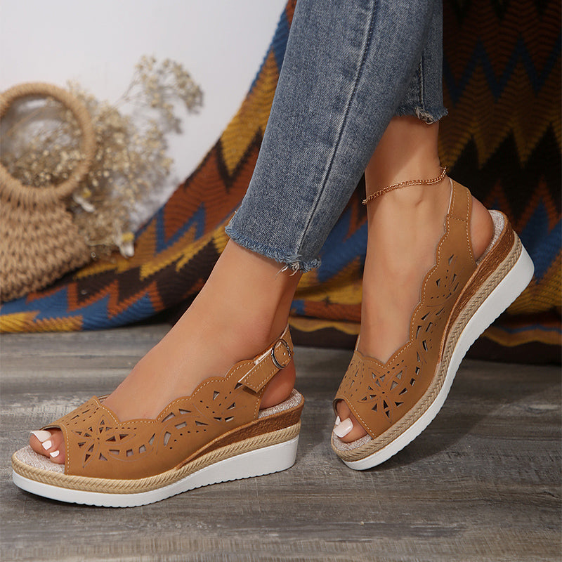 Orthopedic Balance Perforated Wedge Sandals
