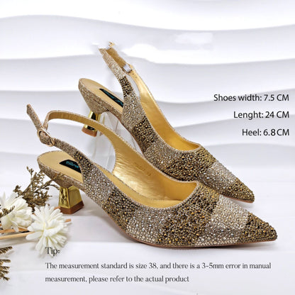 Faloura | Women’s Orthopedic Rhinestone Slingback Kitten Heels