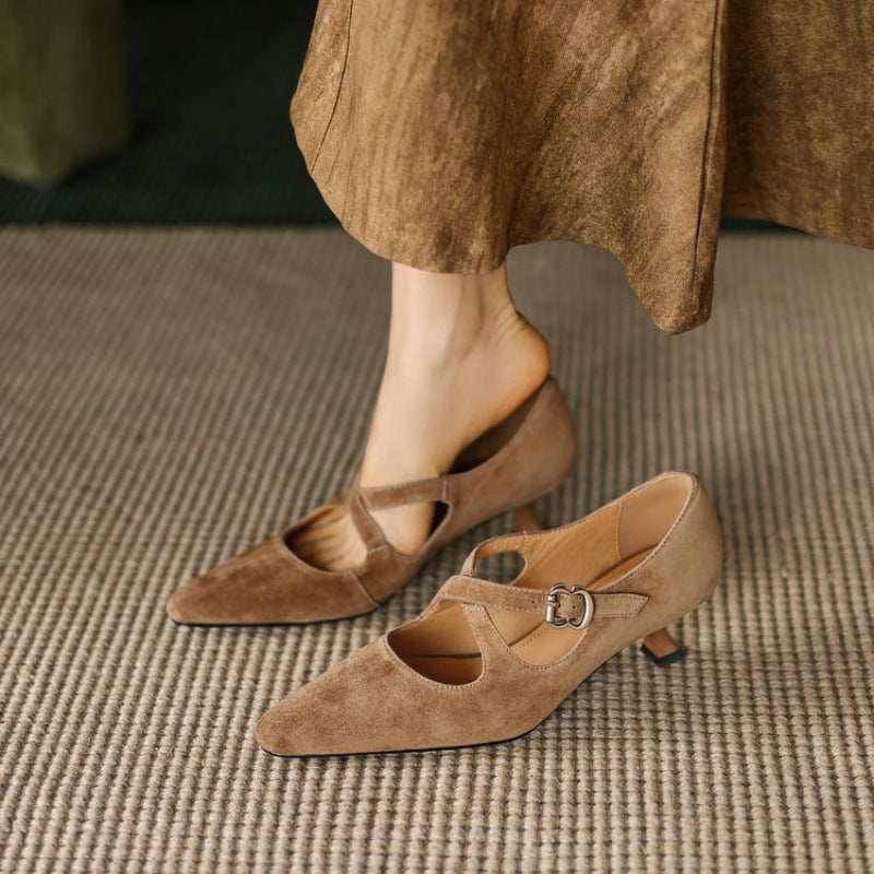 Orthopedic Balance Elegant Mary Jane Shoes With Mid-Heeled Heels 