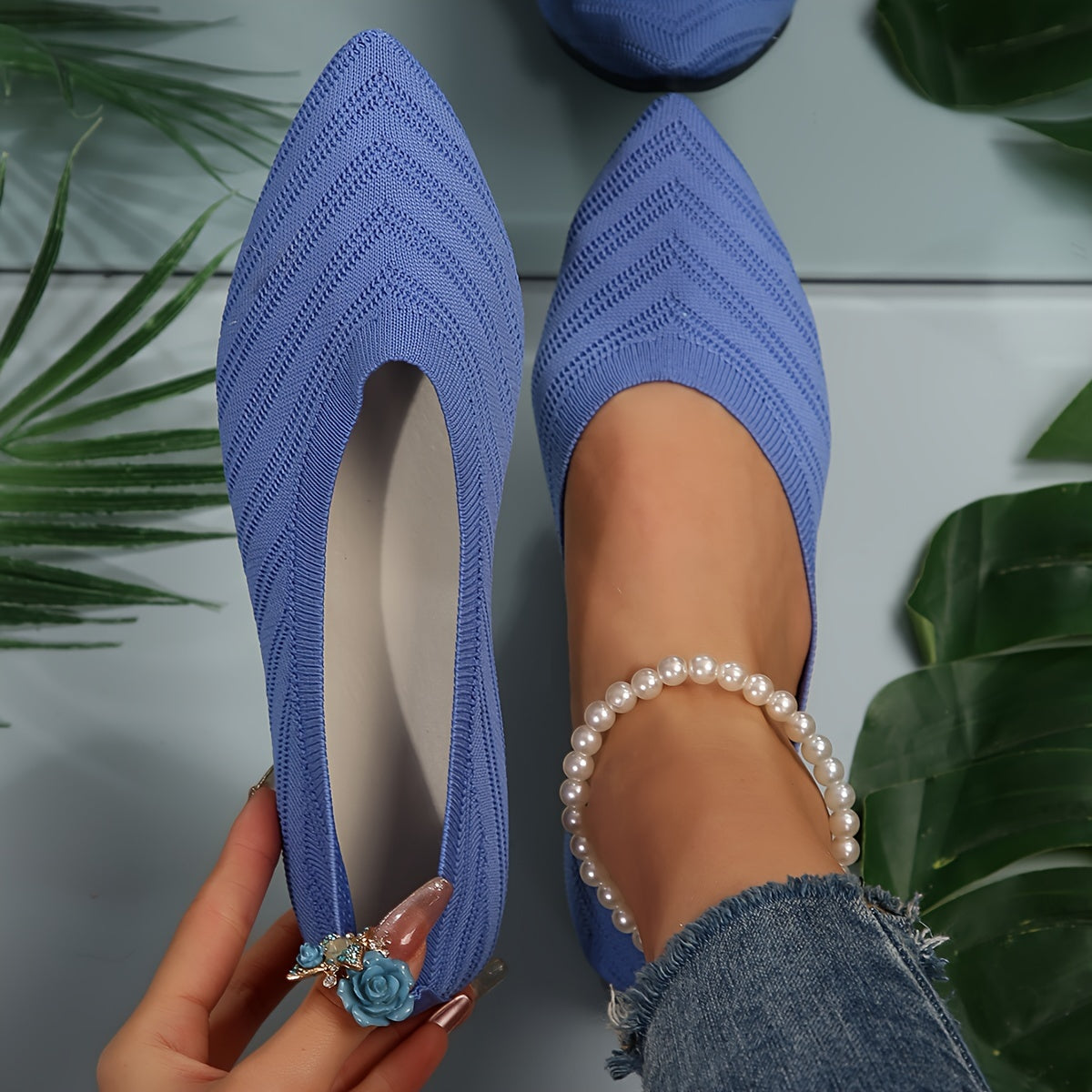 Emily | Women’s Orthopedic Pointed-Toe Knit Flats