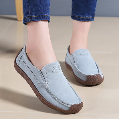 Orthopedic Balance Women’s Suede Slip-On Loafers – Lightweight Comfort Casual Shoes