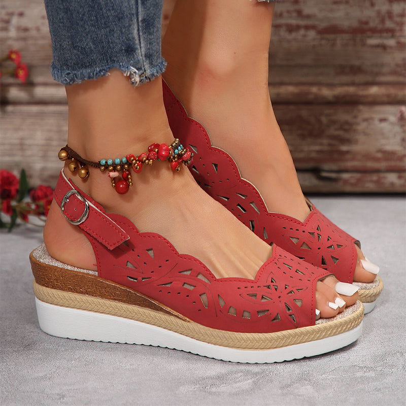 Orthopedic Balance Perforated Wedge Sandals