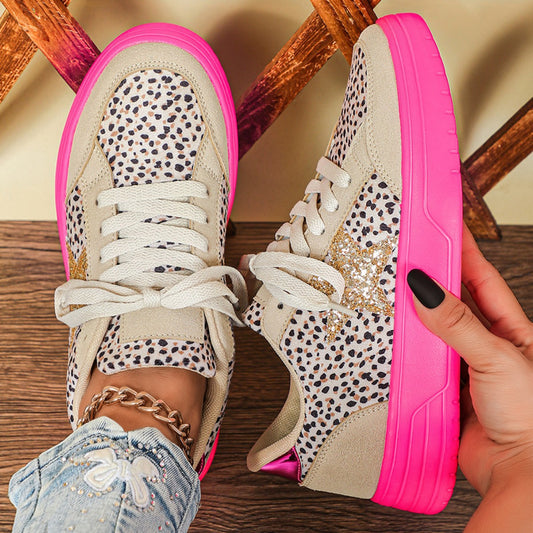 Orthopedic Balance Unique Leopard Print Sneakers For Men And Women - Retro Style