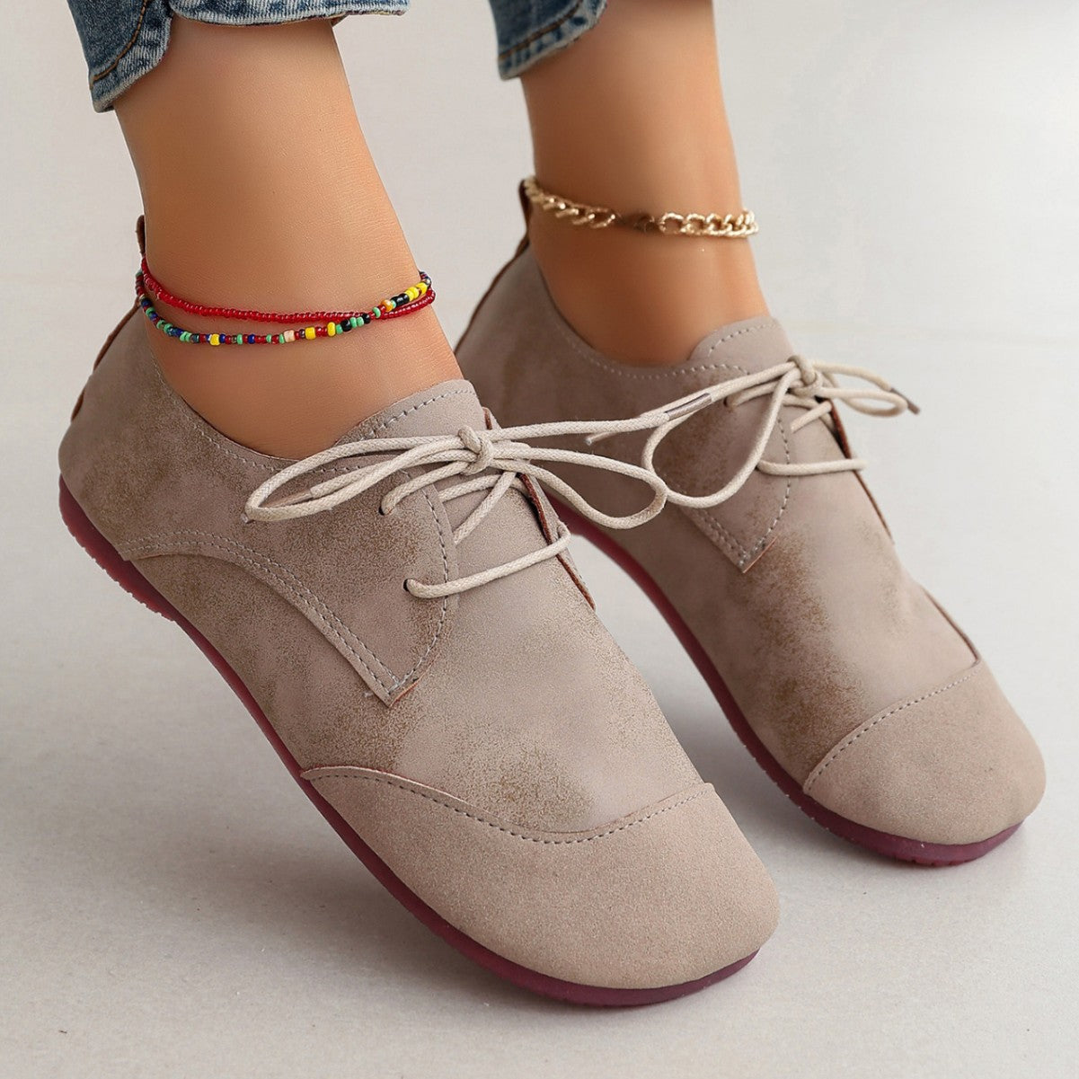 Orthopedic Balance Women’s Vintage Lace-Up Flats – Soft Comfort Casual Oxford Shoes
