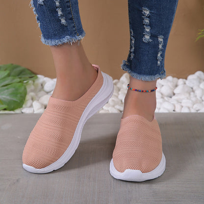 Orthopedic Knit Slip-On Sneakers – Lightweight Breathable Comfort Walking Shoes