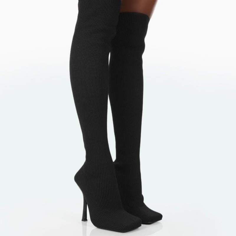 Monday | Stretch Knit Over-the-Knee Orthopedic Heel Boots