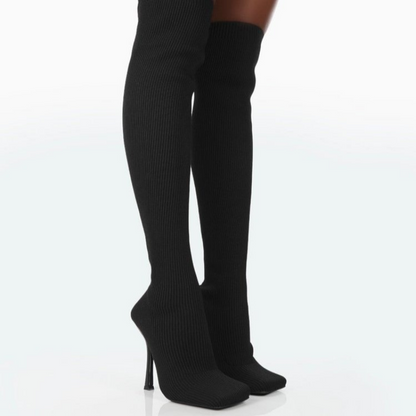 Monday | Stretch Knit Over-the-Knee Orthopedic Heel Boots