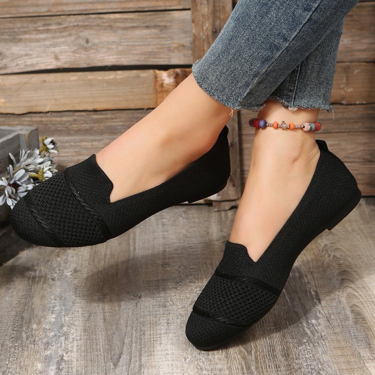 Orthopedic Balance Women’s Knit Ballet Flats – Lightweight Breathable Comfort Slip-On Shoes