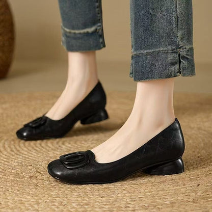Orthopedic Balance Vintage Low Round Toe Shoes - French Elegance