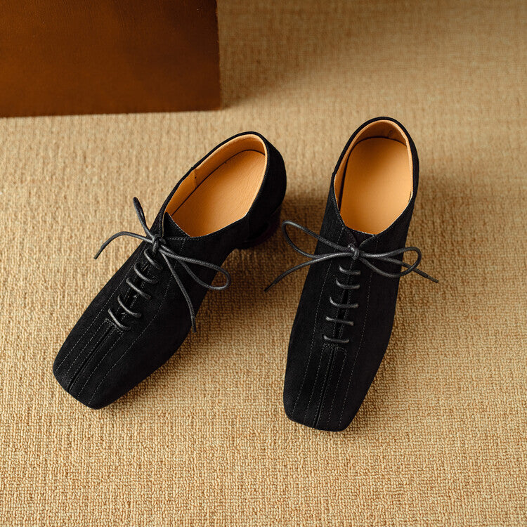 Orthopedic Balance Chunky Sheepskin Pumps - Retro Style