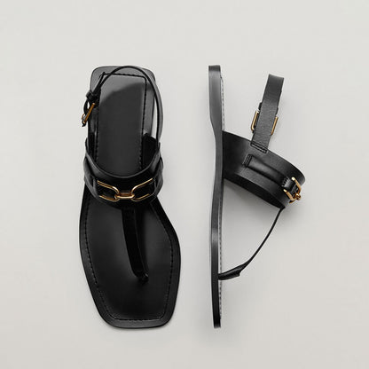 Bodil | Women’s Orthopedic Buckled T-Strap Flat Sandals