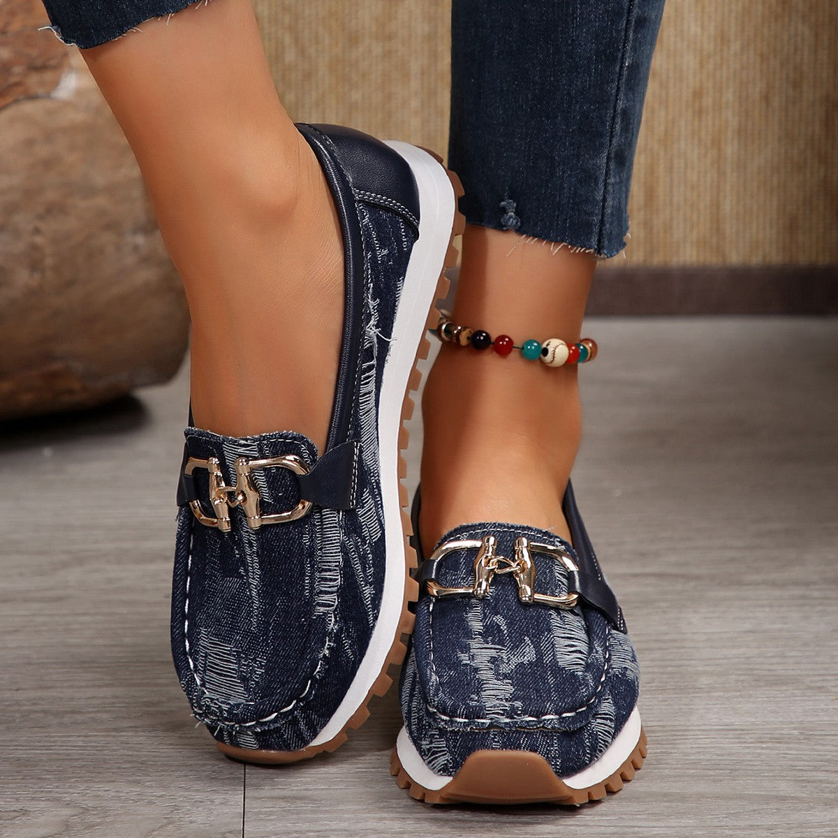 Orthopedic Balance Denim Comfort Loafers – Lightweight Slip-On Casual Walking Shoes