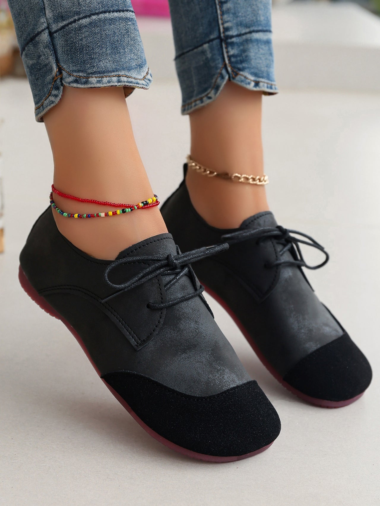 Orthopedic Balance Women’s Vintage Lace-Up Flats – Soft Comfort Casual Oxford Shoes